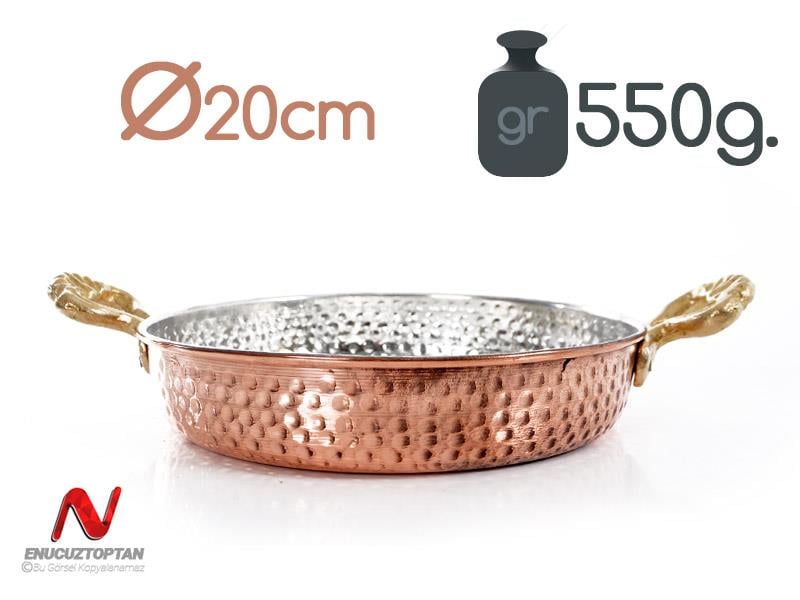 Bakır Sahan 20cm 550gr %100 Doğal Kalaylı Bakır Büyük Boy ID4757