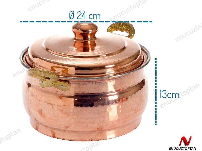 Bakır Tencere Kapaklı 24cm | ID2613