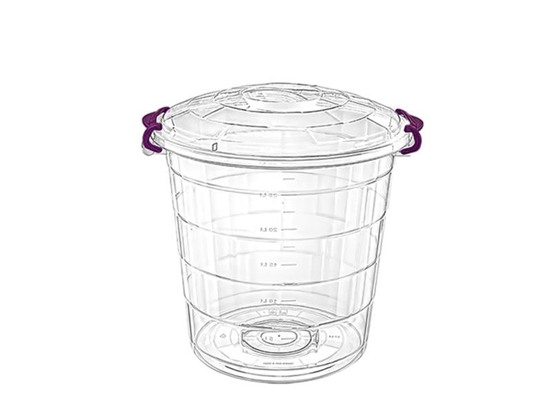 Bursev 1112 90 Tetris Kilitli Şeffaf Gıda Bakliyat Kovası 30 Litre | ID2319