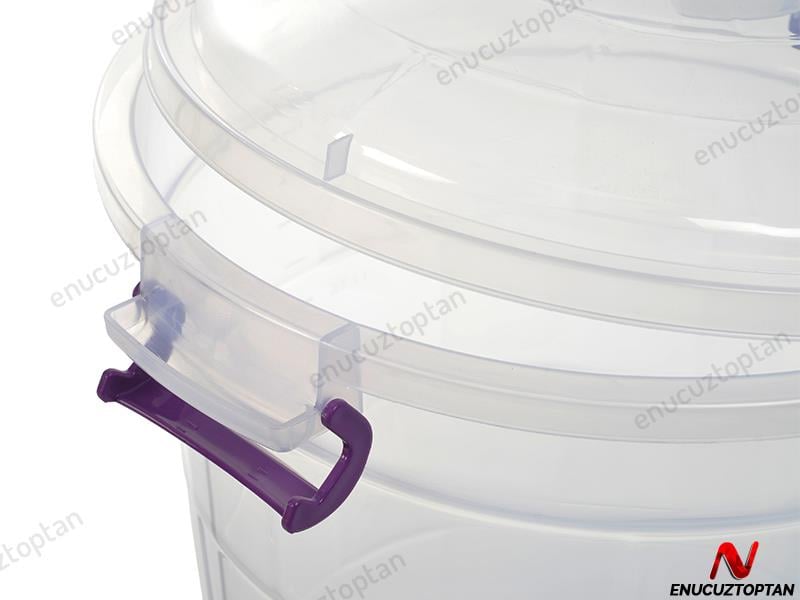 Bursev 1112 90 Tetris Kilitli Şeffaf Gıda Bakliyat Kovası 30 Litre | ID2319