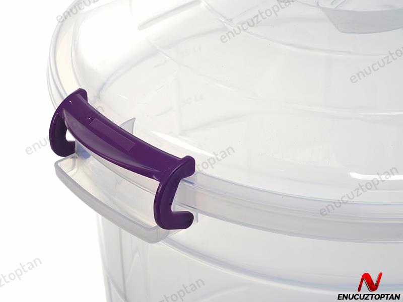 Bursev 1112 91 Tetris Kilitli Şeffaf Gıda Bakliyat Kovası 45 Litre | ID2320