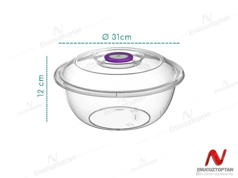 Bursev 1134 90 Şeffaf Kapaklı Leğen 6 Litre | ID3783