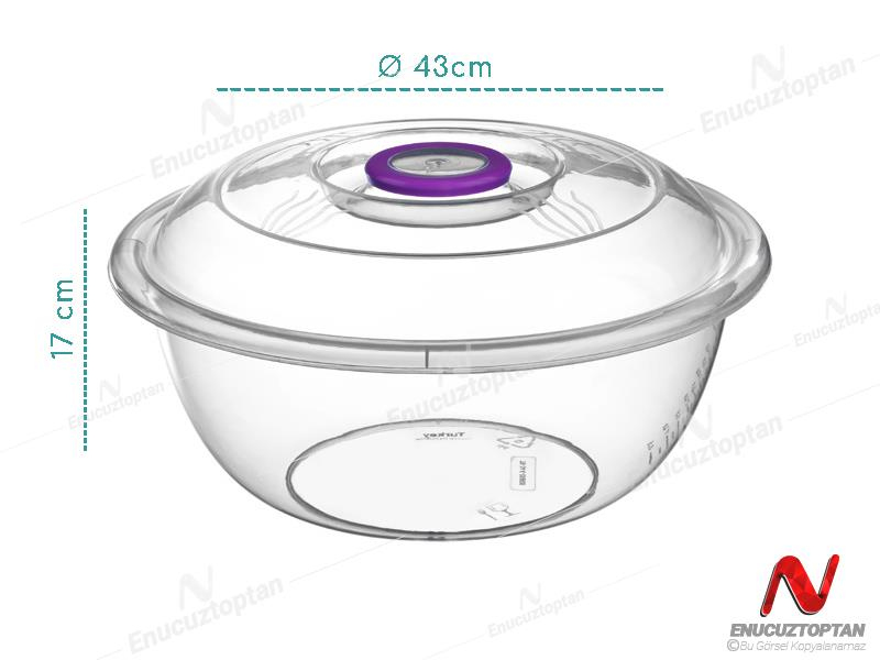 Bursev 1134 93 Şeffaf Kapaklı Leğen 16 Litre | ID3786