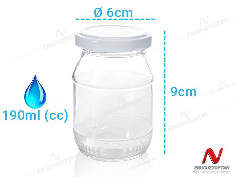 Cam Kavanoz Metal Kapaklı 190ml - 190cc Kavanoz | ID3100
