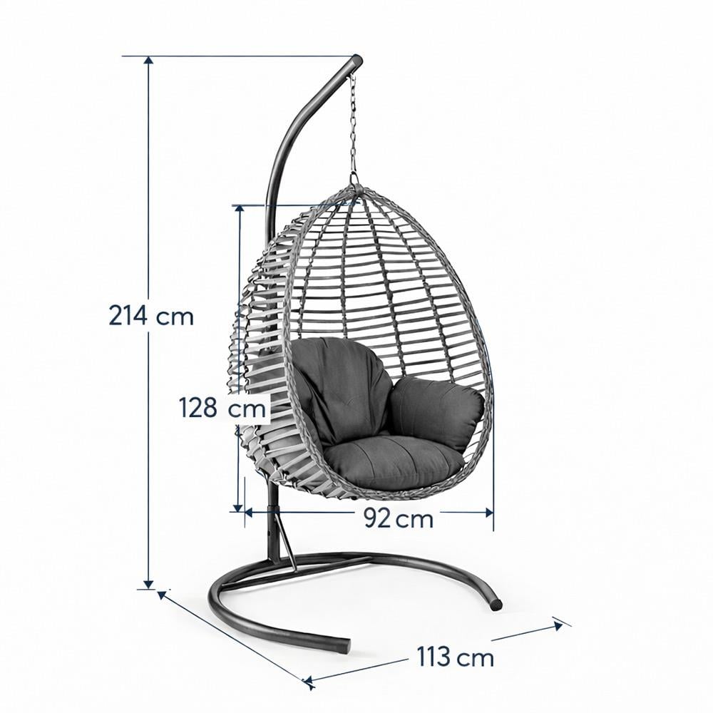 Capri Gümbet Tek Kişilik Minderli Rattan Asma Salıncak | ID5762