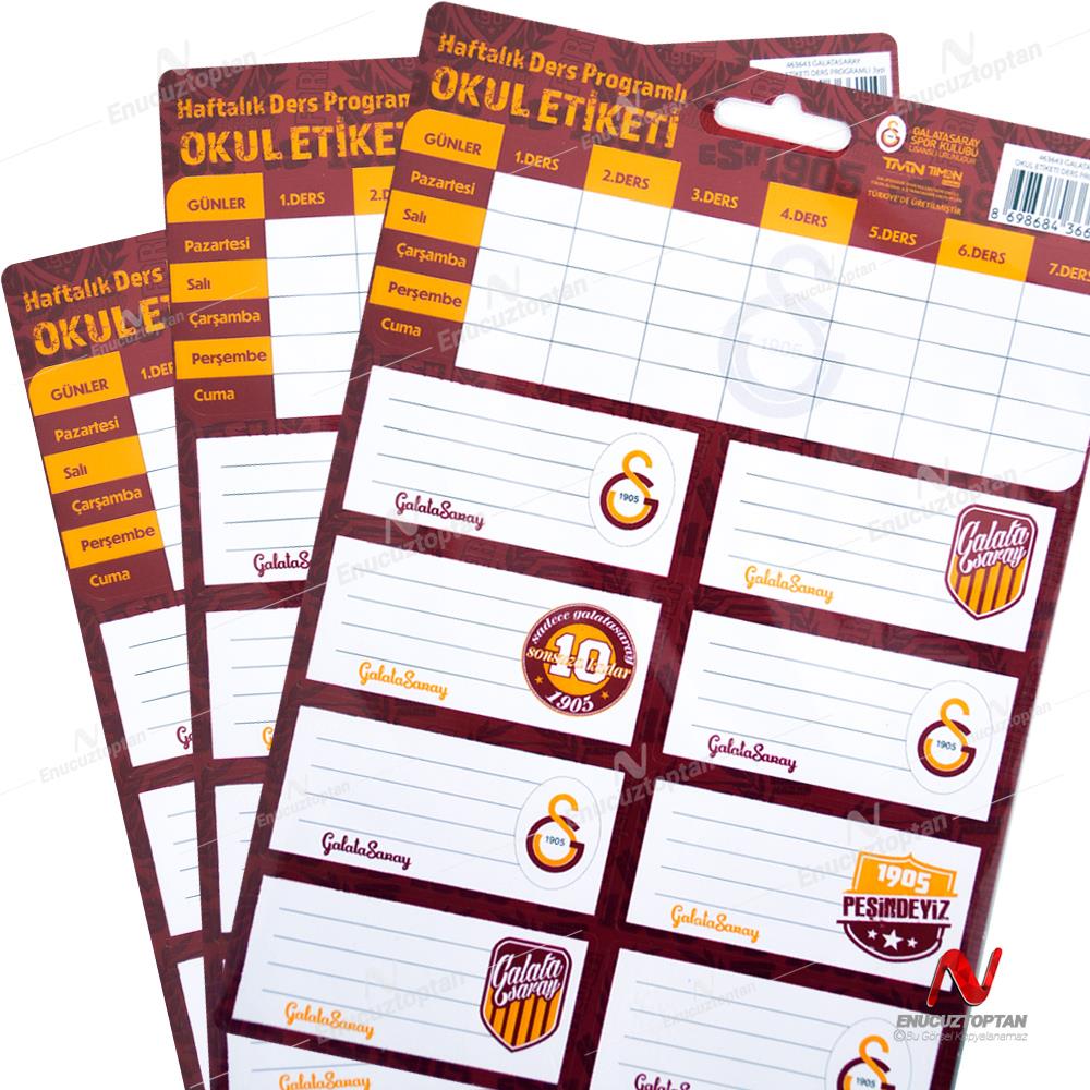 Defter Etiketi - GS Lisanslı Ders Programlı Defter Etiketi 24'lü | ID5319 
