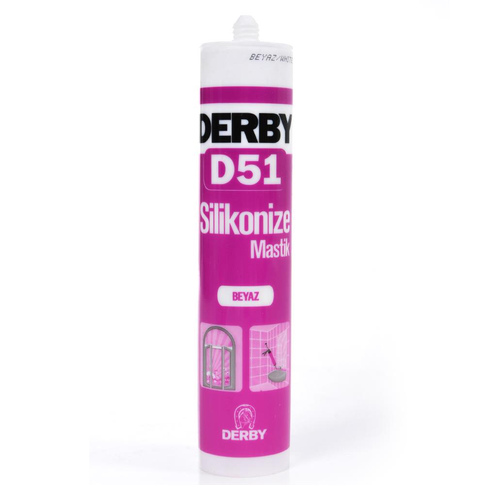 Derby D51 Silikonize Beyaz Mastik Silikon 500 Gr | ID4266