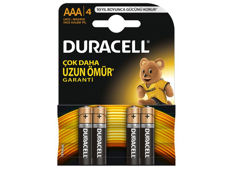 Duracell İnce Kalem Pil AAA Kalite Uzun Ömürlü Pil 4lü LR03 MN2400| ID4232
