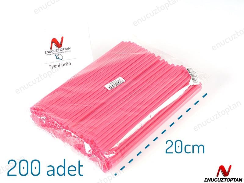 Düz Renkli Pipet 20cm 200'lü Paket | ID1781