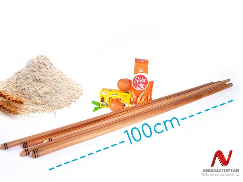 El Yapımı Ahşap Oklava 100 cm x 1.5 cm Kalın  | ID4433