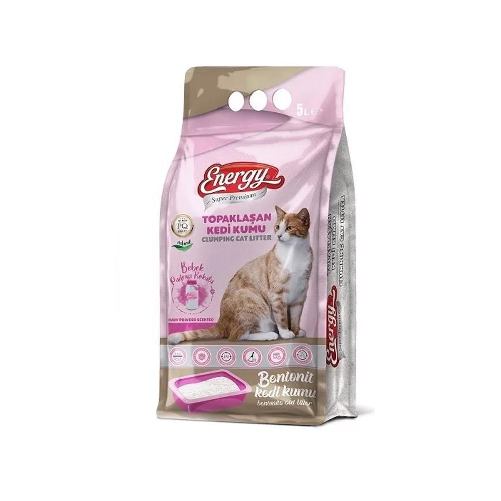 Energy Bebek Pudrası Kokulu Topaklaşan Kedi Kumu 5 Litre | ID5776