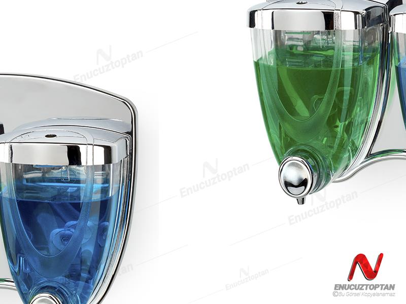 Flosoft 038 Sıvı Sabunluk İkili(1+1) Krom Kaplama 350+350ml | ID3194