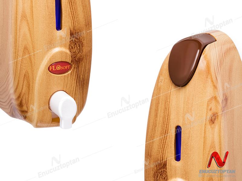 Flosoft F257 Köpük Dispenseri Pratik Kapaklı Ahşap Kaplama 500ml | ID3137