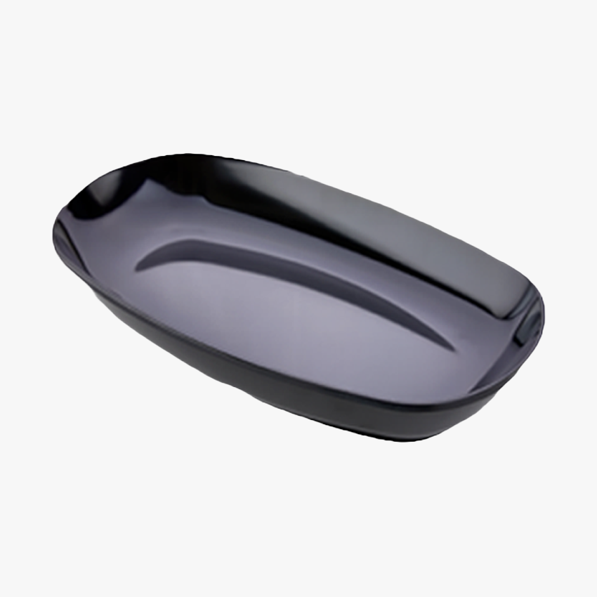 Göreme 163 Termostar Siyah Oval Kayık Tabak 34x20cm