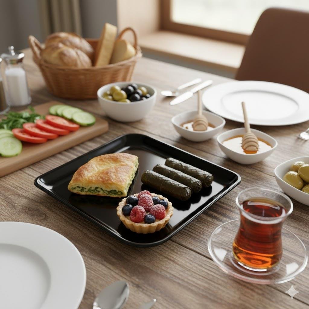 Göreme 192 Termostar Avanos Servis Tabak 19x19 cm Siyah