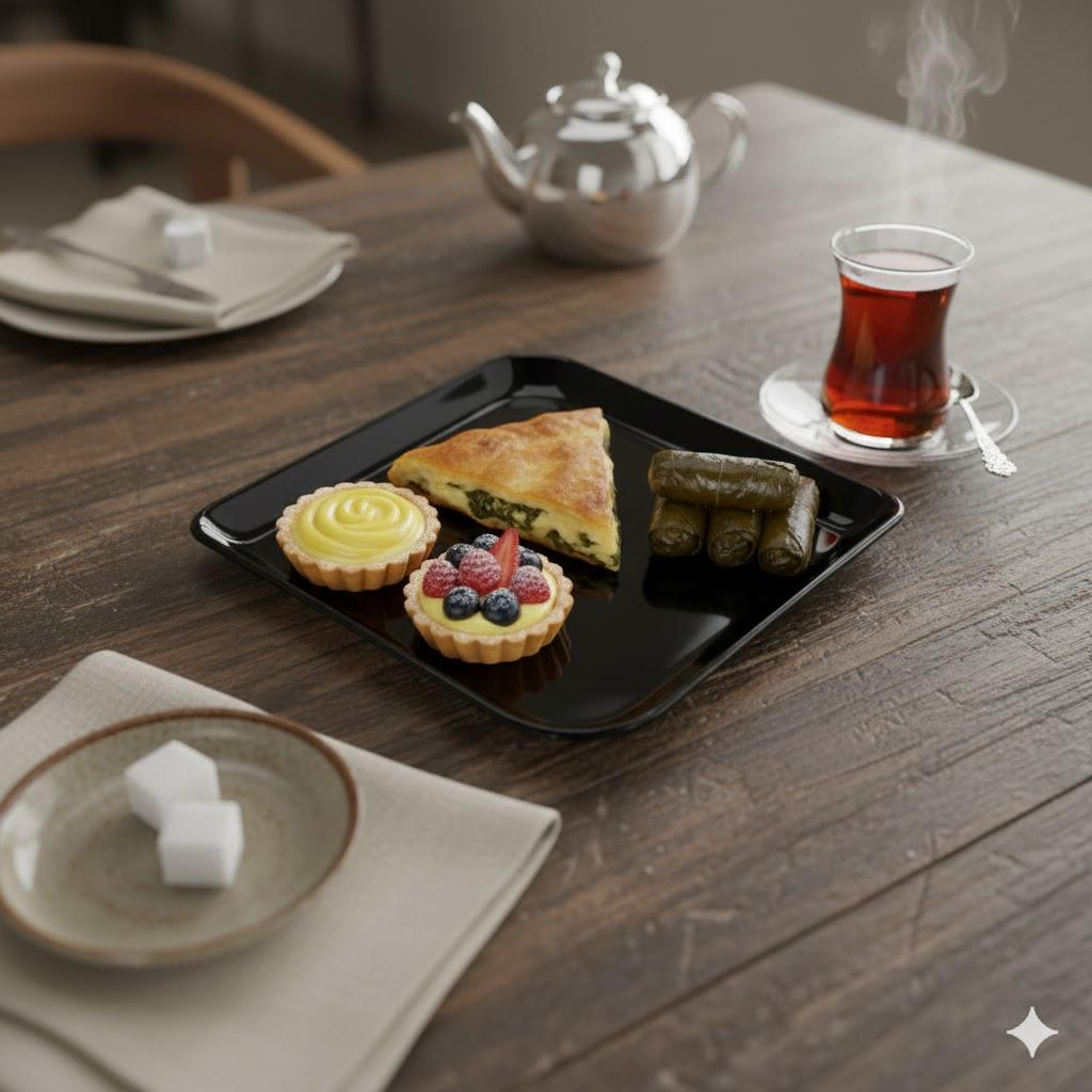 Göreme 193 Termostar Avanos Servis Tabak 22x22 cm Siyah