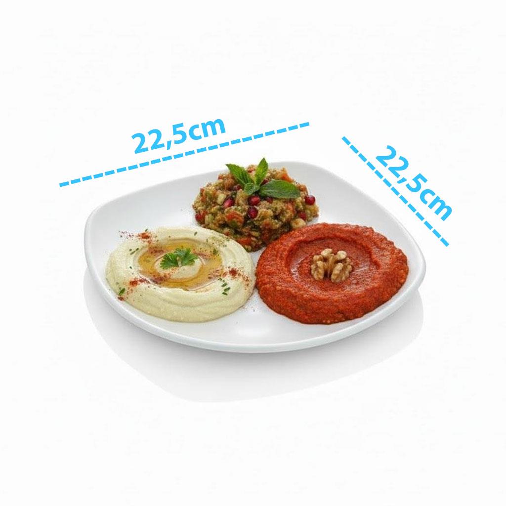 Göreme 200 Termostar Kırılmaz Melamin Mat Kare Servis Tabak 22,5x22,5cm