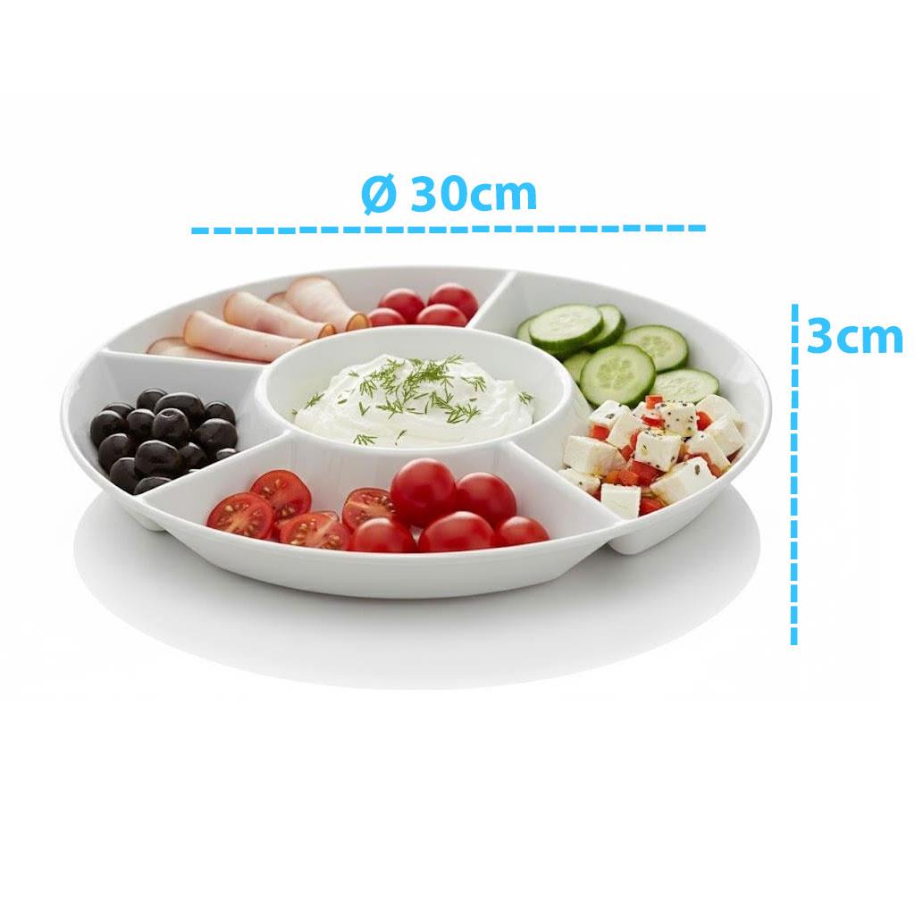 Göreme 286 Termostar Kırılmaz Melamin 5 Bölmeli Yuvarlak Kahvaltılık Ø30cm