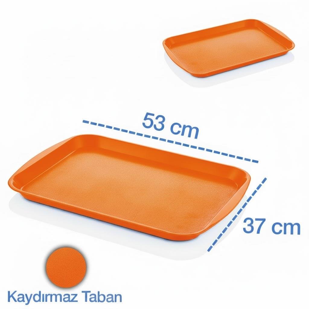 Göreme 3753 ABS Kırmızı Servis Sunum Tepsisi 37x53cm | ID5756
