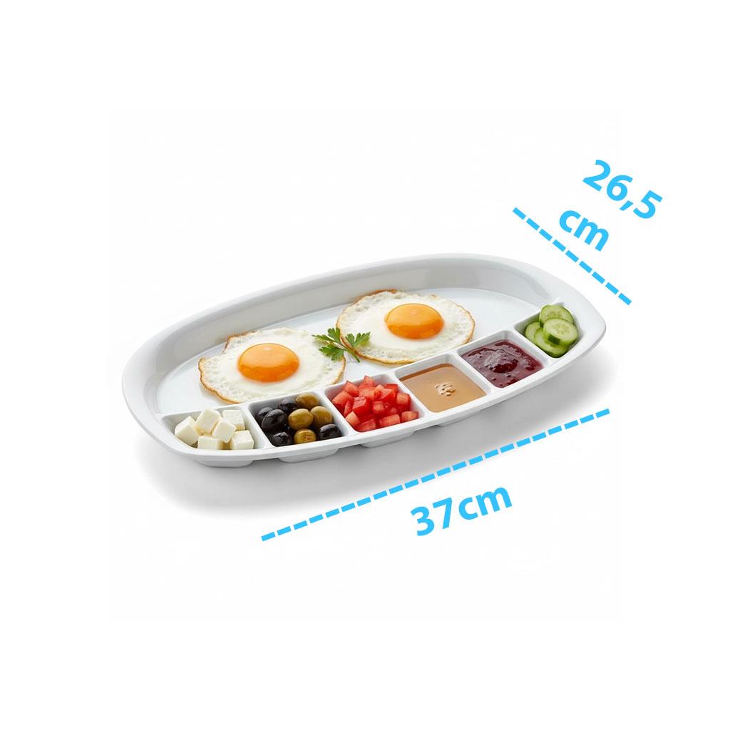 Göreme 512 Melamin Kırılmaz Oval Kahvaltılık 7 Bölmeli | ID5464