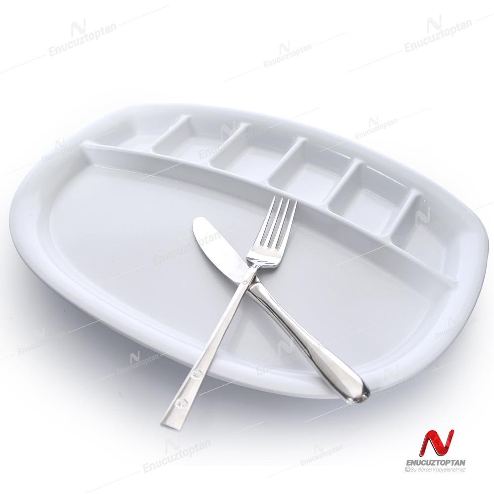 Göreme 512 Melamin Kırılmaz Oval Kahvaltılık 7 Bölmeli | ID5464