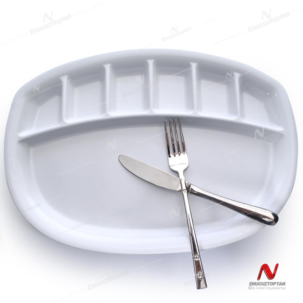 Göreme 512 Melamin Kırılmaz Oval Kahvaltılık 7 Bölmeli | ID5464