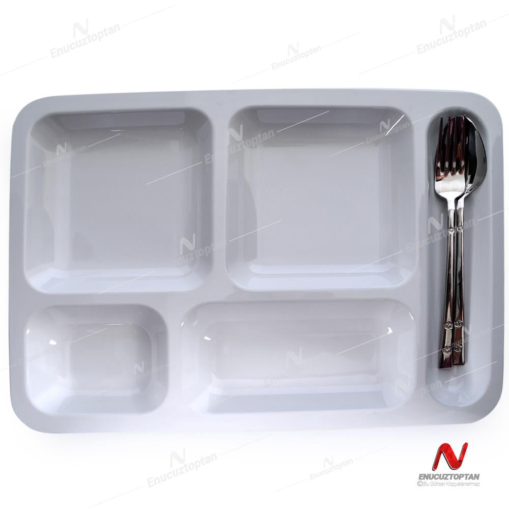 Göreme 515 Termostar Kırılmaz Melamin Tabldot Tabağı 5 Bölmeli | ID5774