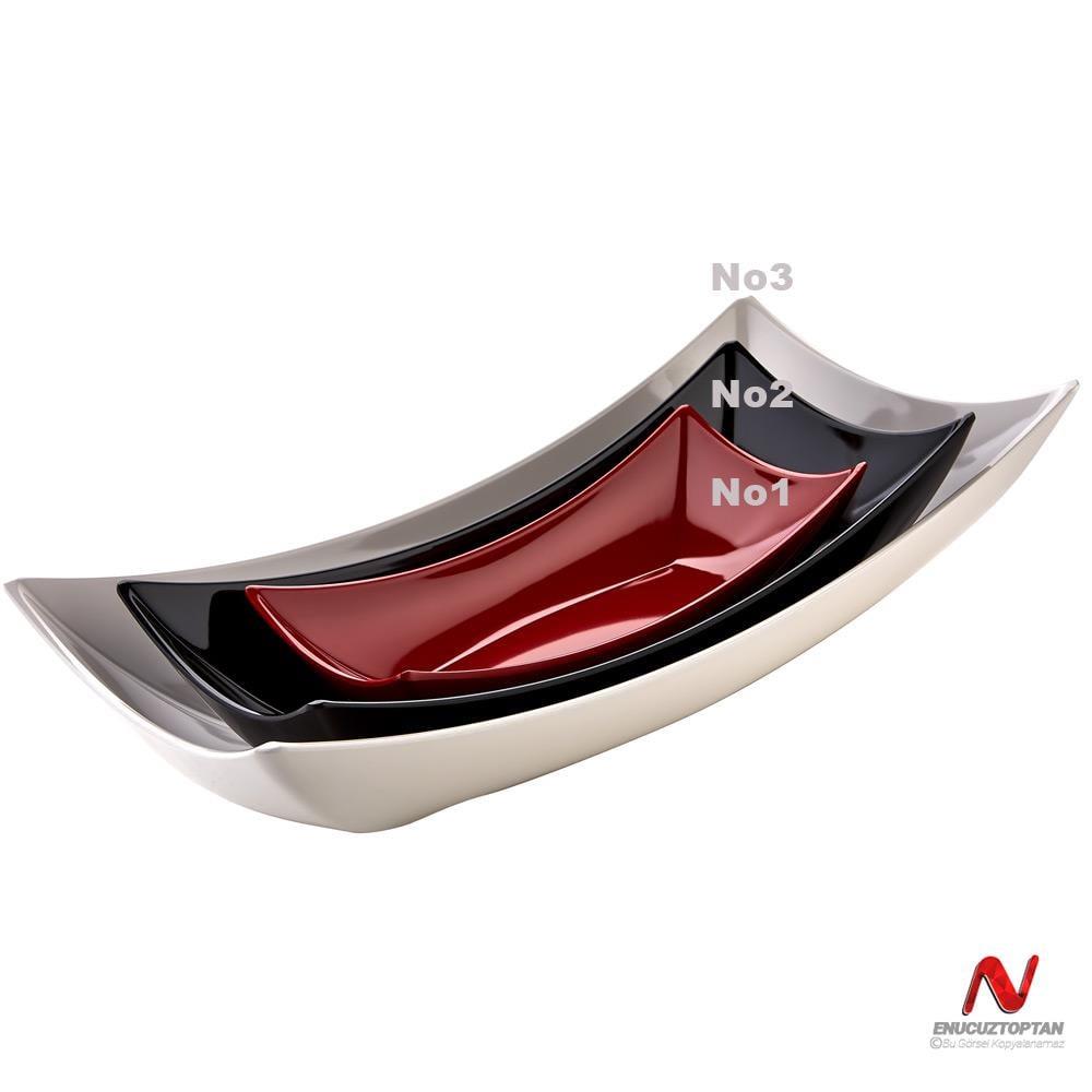 Göreme 540 Termostar Kırılmaz Melamin Servis Tabağı 38x19cm No:2 | ID4927