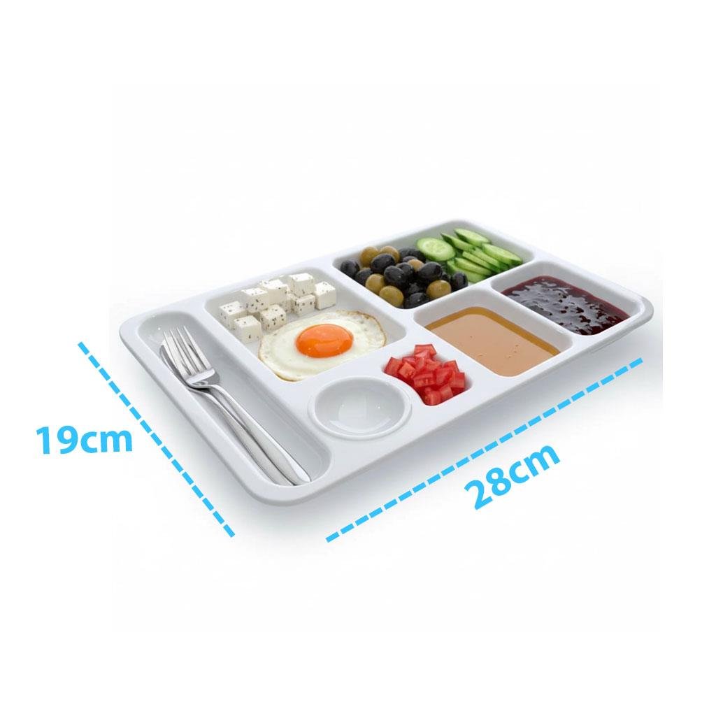 Göreme 562 Termostar Melamin 7 Gözlü Mama Tabldot Tabağı 28x19 cm | ID4954