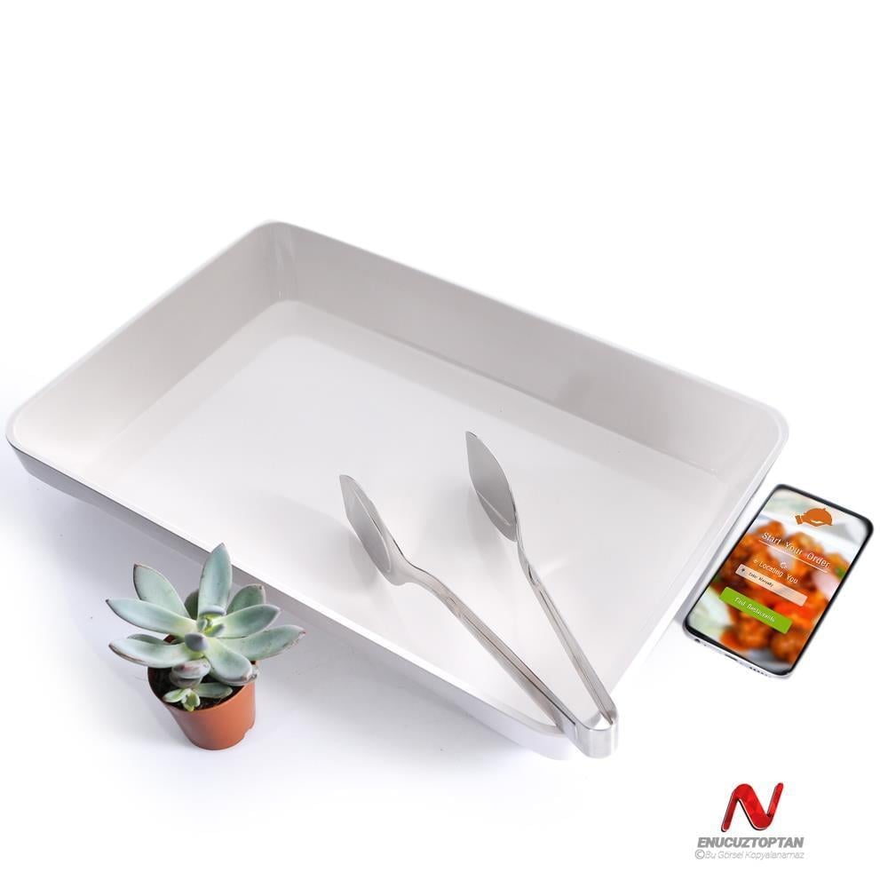 Göreme 571 Termostar Kırılmaz Melamin Açık Büfe Sunum Tepsisi 39x26cm | ID4930