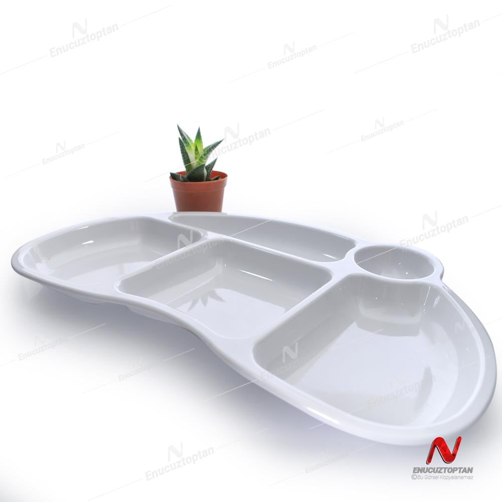 Göreme 626 Kırılmaz Melamin 5 Gözlü Mama Tabldot Tabağı | ID2226