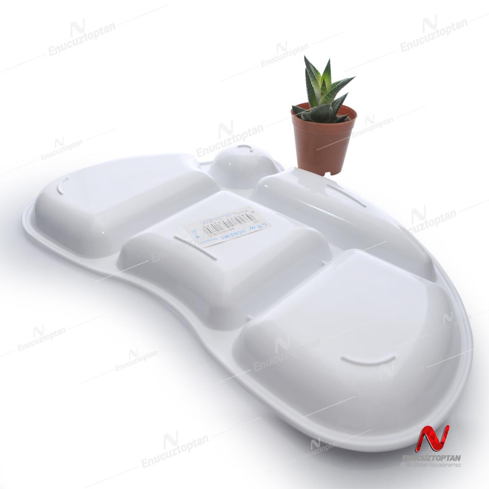 Göreme 626 Kırılmaz Melamin 5 Gözlü Mama Tabldot Tabağı | ID2226