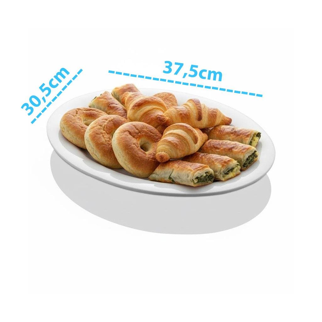 Göreme 630 Termostar Melamin Arya Kayık Tabak 39,5x30,5cm Beyaz