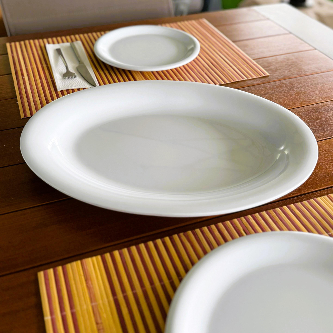 Göreme 630 Termostar Melamin Arya Kayık Tabak 39,5x30,5cm Beyaz