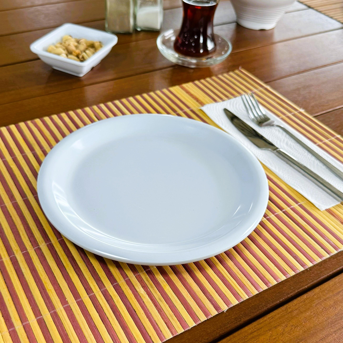 Göreme 645 Termostar Melamin Arya Servis Tabak 21cm Beyaz