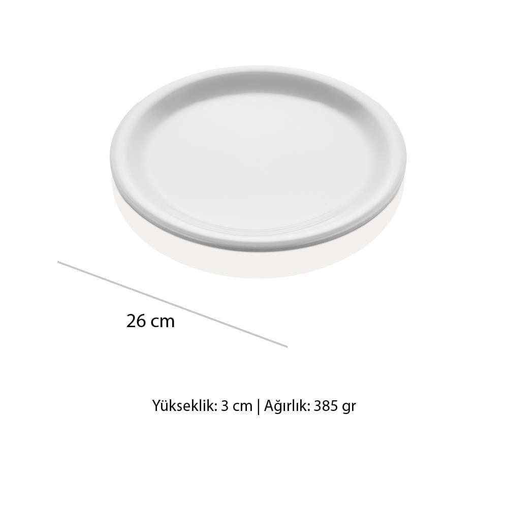 Göreme 646 Termostar Melamin Arya Servis Tabak 26cm Beyaz
