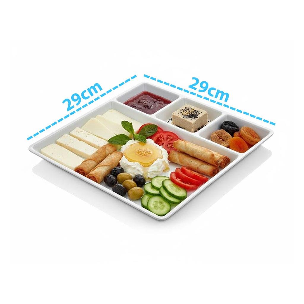 Göreme 692 Termostar Kırılmaz Melamin 4 Bölmeli Kahvaltılık 29x29cm