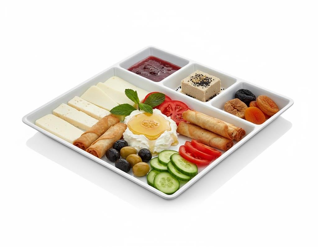 Göreme 692 Termostar Kırılmaz Melamin 4 Bölmeli Kahvaltılık 29x29cm