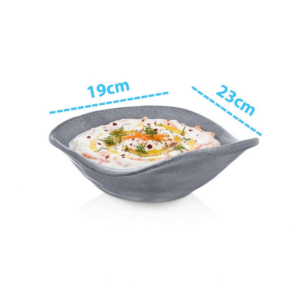 Göreme 9803-GR Termostar Kırılmaz Melamin Mat Elips Kase 23x19cm