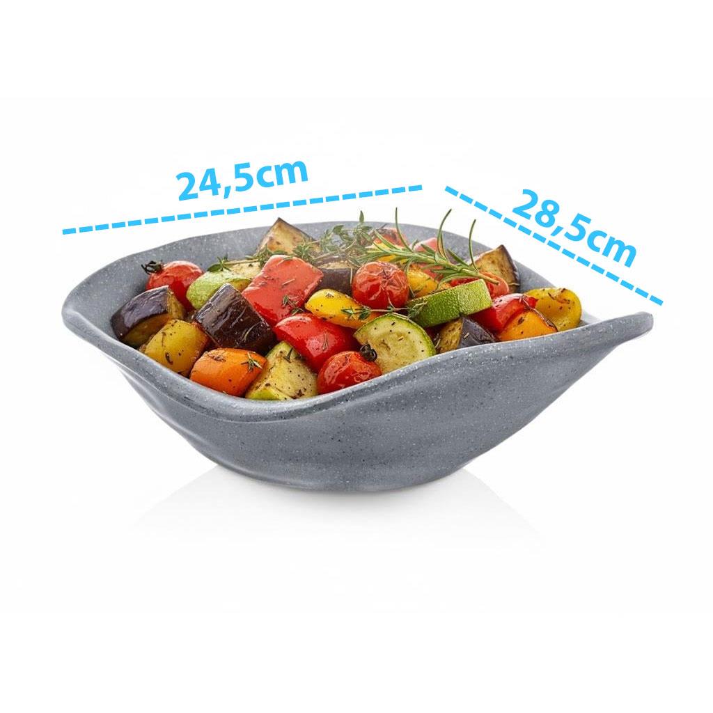 Göreme 9804-GR Termostar Kırılmaz Melamin Mat Elips Kase 28,5x24,5cm