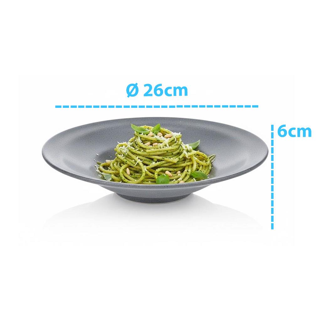 Göreme 9808-GR Termostar Kırılmaz Melamin Mat Burgu Makarna Tabak 26cm