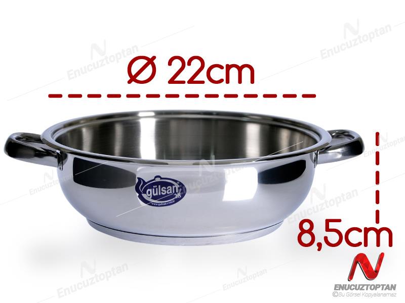 Gülsan Basık Çelik Tencere 22cm | ID3837