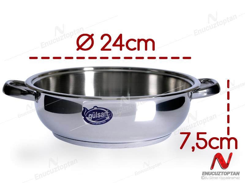 Gülsan Basık Çelik Tencere 24cm | ID3838