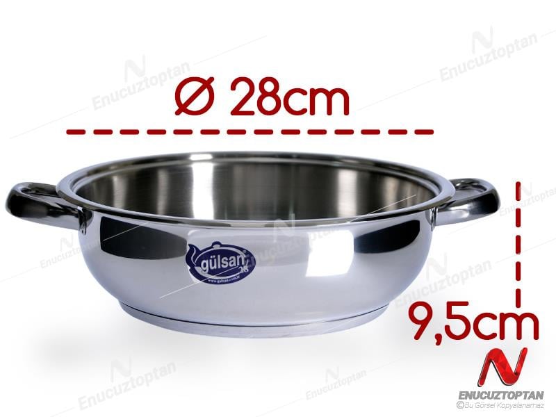 Gülsan Basık Çelik Tencere 28cm | ID3840