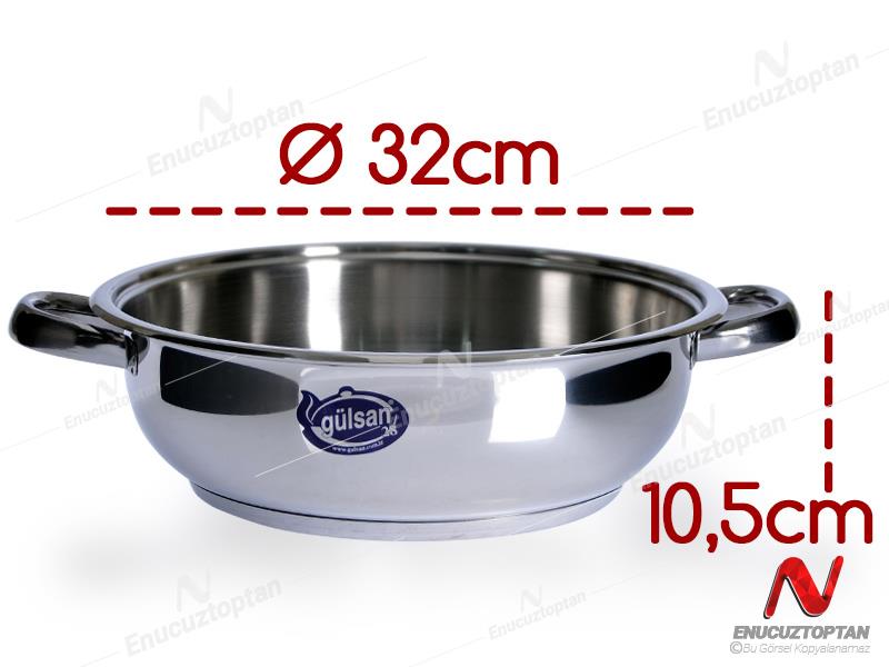 Gülsan Basık Çelik Tencere 32cm | ID3841