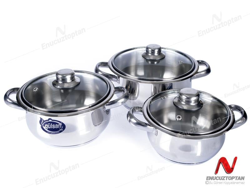 Gülsan Çakır 6 Parça Cam Kapaklı Güveç Set | ID3846 