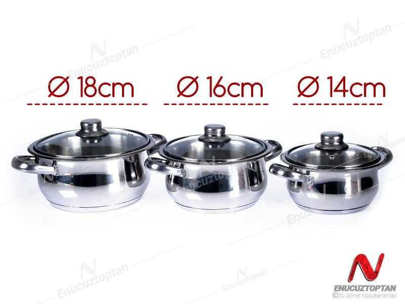 Gülsan Çakır 6 Parça Cam Kapaklı Güveç Set | ID3846 