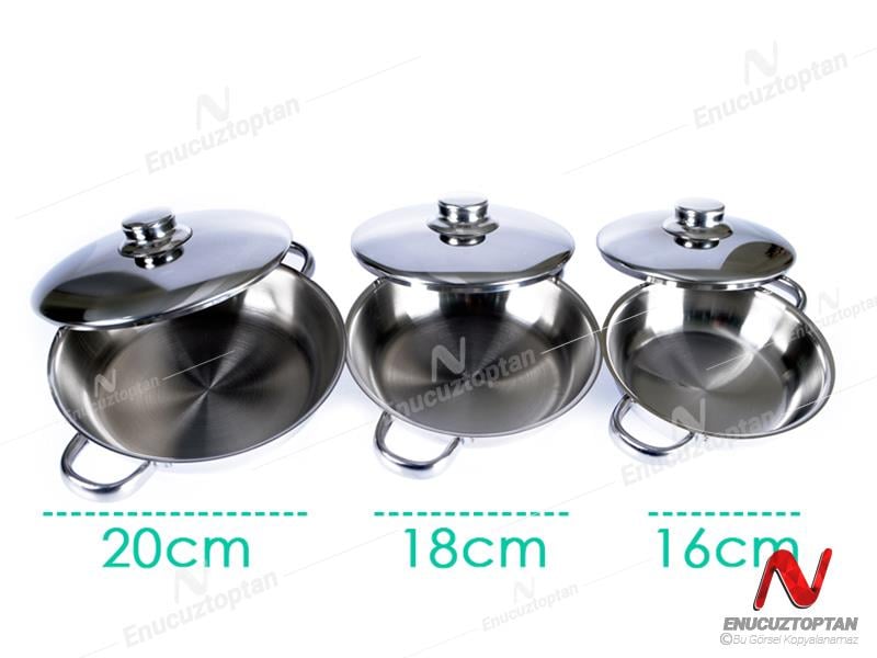 Gülsan Çelik Omlet Sahan Seti 3'lü Set | ID3875