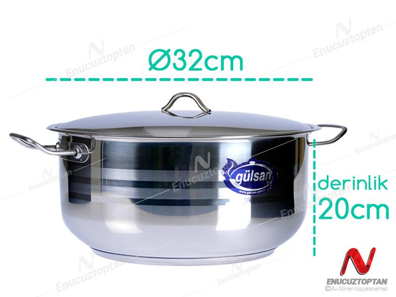Gülsan Derin Çelik Tencere 32cm | ID3833