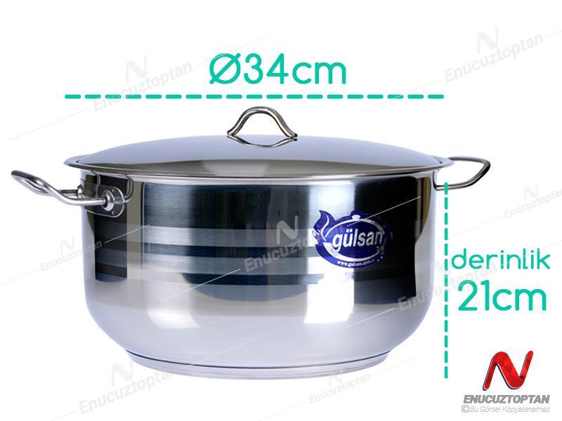 Gülsan Derin Çelik Tencere 34cm | ID3834
